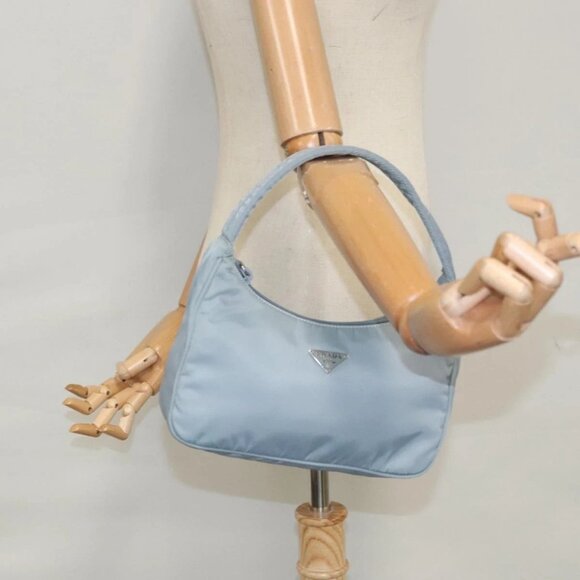 PRADA Accessory Pouch Nylon Light Blue Auth - Picture 1 of 15